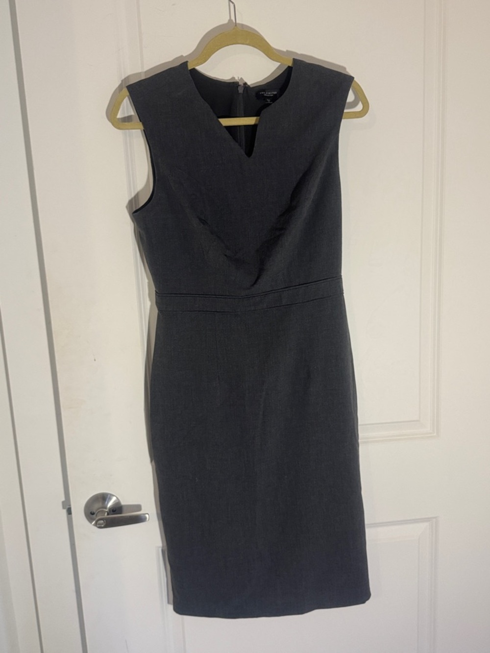 The Limited Charcoal Sleeveless Sheath Midi Dress